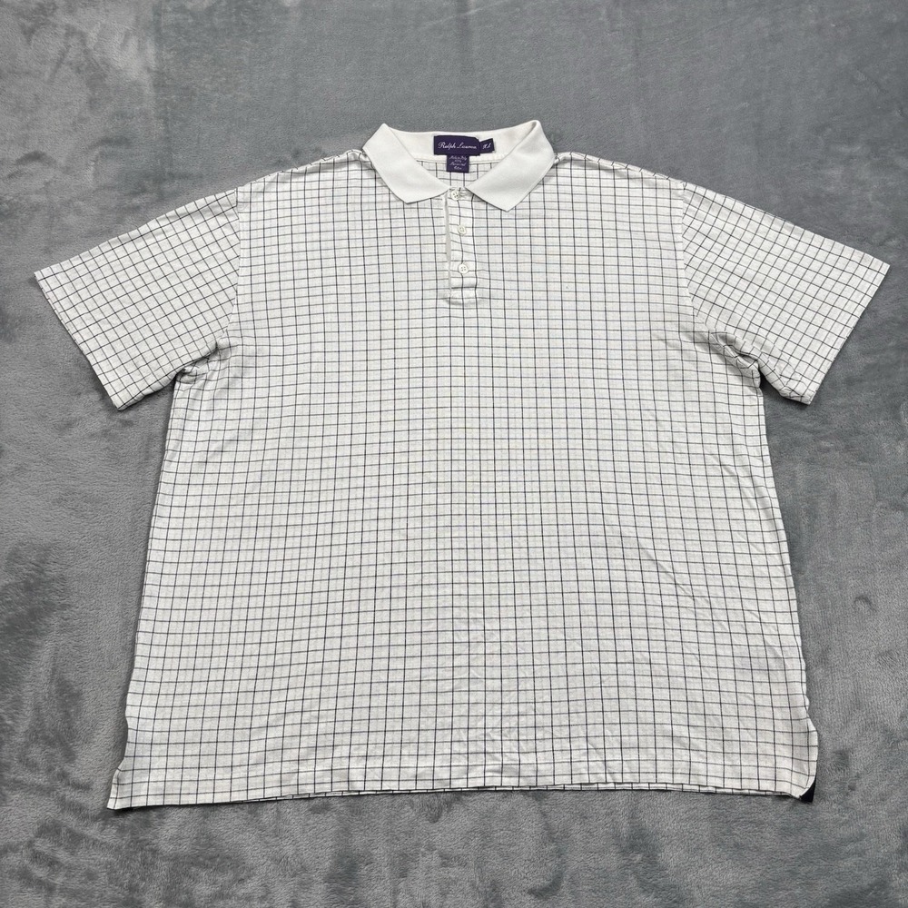Ralph Lauren Purple Label Polo XL Made In Italy Mercerized Cotton Windowpane